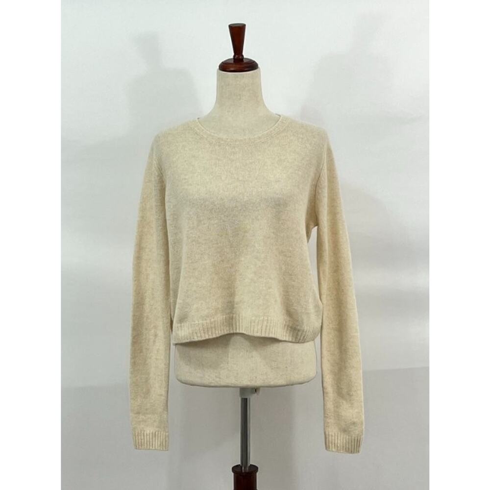 CRUSH Sz 3 L Gauzy Gabby Crew Oatmeal 100% Cashmere Sweater NWT